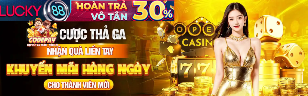 Biểu ngữ Lucky88 tại VM88